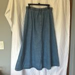 Classic Elements  Denim Button-Front Maxi Skirt Size 14 Photo 3