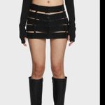 Poster Girl Black denim skirt with cut-out detail.  size small Photo 5