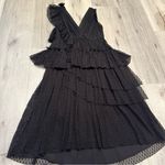 Joie NWOT  Johnesha Wrap Effect Tiered Pleated Dress Midi black polka dot ruffle Photo 2