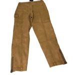 Chaser women’s Cargo Pants ankle Zip Pockets soft brown small casual preppy Photo 9