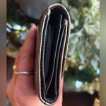 Coach RARE🔥Authentic  1941 SIlver/light gold leather Snap Flap trifold wallet Photo 4