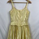 VTG 90s Jessica McClintock Gunne Sax Prom Ball Gown Yellow Satin Corset Size 8 Photo 9