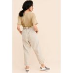 Free People Margate Beige Paperbag Waist Pleated Trouser Pants Photo 3