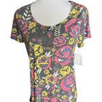 LuLaRoe NWT Womens  Abstract Floral Allover Print Classic T Tee Shirt - Sz S Photo 0