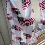 American Flag Silk Like Scarf Red White & Blue 60”x 13” Photo 3