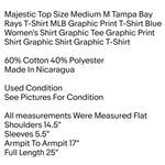 Majestic Top Size Medium M Tampa Bay Rays T-Shirt MLB Graphic Print T-Shirt Blue Photo 1
