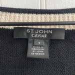 St. John Caviar Wool Blend Sleeveless Sweater Knit Tank Top Black Cream Size S Photo 7