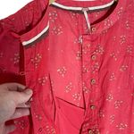 Free People NWT Women’s Bella Mae Boho Red Floral Midi Shirt Dress Photo 6