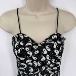 Vintage Y2K Faded Rose Camisole Top Womens M Black White Yin Yang Ribbed Strappy Size undefined Photo 2