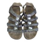 Taos Cleopatra Pewter Silver Studded Leather Gladiator Sandals US 8 EUR 39 Photo 3