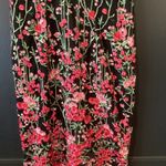 VONE Black Pink lace brocade Short sleeve embroidered Floral Arlan Midi Dress 12 Photo 4