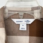 Old Navy  Flannel The Boyfriend Shirt Brown Cream Neutral Oversized Size M Photo 8