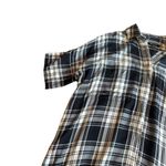 Madewell Black Plaid Shirt Dress Mini Length Short Sleeve Size XS Women's Photo 2