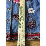 Sara Studio Y2K Jean Jacket Women XL Blue Studded Art Boho Embroidered Hippie Photo 3