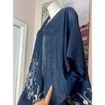 Lava Accessories Navy Floral Embroidered Lightweight Open Kimono One Size Blue Size undefined Photo 9