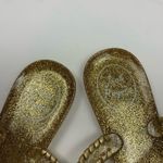 Jack Rogers Alana Gold Metallic Glitter Tassel Detail Whipstitch Trim Sandals 6 Photo 3