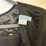 ZANG TOI‎ Couture Black Dress Silk Designer Floral Lace Sheer Sleeves Handmade Size M Photo 13