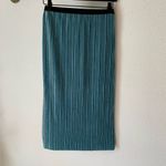 Leith  teal pleated velour velvet midi skirt! Photo 2