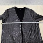 Jules & Leopold  Silver Sequin Open Front Dress Duster/Cardigan Size L Photo 2