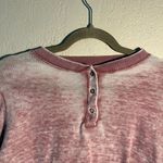 Self Esteem  Pink Faded Cropped Polo Sweatshirt 1/4 Button Lightweight SZ S Photo 4