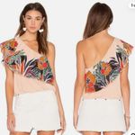 Free People Boho Annka Floral Botanical One Shoulder Flutter SleeveTank Photo 1