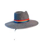 Olive & Pique Gray 100% Wool Magic Rainbow Banded‎ Fedora Hat Photo 3