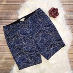 Adrienne Vittadini Paisley Print Shorts Blue Size 8 Photo 0