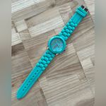 Fashion Watch Geneva Brand Turquoise Strap Case Stunning Blue Photo 3