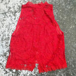 Free People Red Lace Sheer Tied To You Tank Top Photo 1