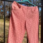 Anthropologie Corey Lynn Calter Pink Straight Leg Cropped Lace Pants 8 Photo 3
