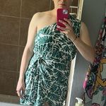 SheIn  Green and White One Shoulder Dress Photo 0