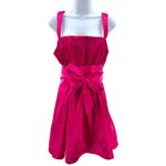 Anthropologie Maeve  Pink Satin Bow Smocked Mini Party‎ Dress Size 10 Photo 3