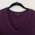 Rag and Bone Merino Wool Knit Longline V Neck Sweater Plum Purple Size S Photo 7