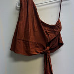 Free People Brown One-Shoulder Crop Top Photo 0