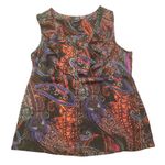 Lane Bryant Lane‎ Bryant Plus 14 Black Paisley Satin Ruffled Tank Top Shirt Dressy Career Photo 0