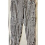 American Eagle  Khaki Linen Blend Pants Cargo drawstring waist sz 8L tall Photo 0