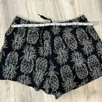 Lauren James  Black White Pineapple Print Pull On Drawstring Swim Shorts Size M Photo 7
