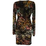 ASOS Floral Burnout Velvet Dress V-Neck Ruched Long Sleeves EUC Size 4 Photo 8