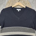 St. John  Sport Wool Blend Santana Knit V-Neck Sweater Shortsleeve Striped Size P Photo 1