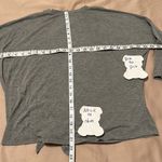 Modern Lux  size small distressed grey “I need a latte coffee” tie front top EUC Photo 7