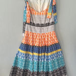 Eshakti Multicolor Striped Sleeveless Fit & Flare Midi Dress Photo 0