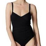 Maison Lejaby Drape Full Cup Ballerina Black Swimsuit Size 38/Large EUC #2478 Photo 1