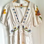 Farm Rio  Embroidered Peplum Romper Photo 6