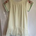 Esley  Embroidered White Dress size Medium Lined Photo 4