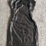 Iris NWOT  strapless sequin metallic silver mini clubbing dress Photo 0