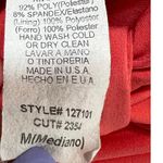 Rhapsody  Y2K Strapless Dress Womens M Orange Bandeau Stretch Shark Bite Coquette Photo 12