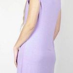 padded shoulder fitted tee maxi dress lilac size M Purple Size M Photo 1