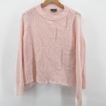 Wooden Ships  Pink Mohair Blend Distressed Knit Sweater Women's M/L Soft Photo 0