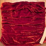 Reformation  Addie Ruched Smocked Strapless Velvet Top in Blood‎ Orange Size 4 Photo 7