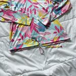 Columbia  Womens Size Medium Floral Rashguard Long Sleeve Hooded Tie Omniwick Photo 3